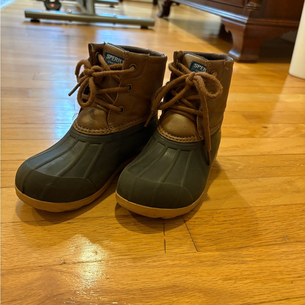 Sperry 11M toddler Brown and Black Rain Boots